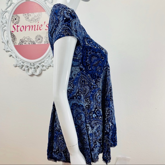 UO Silence&Noise/Blue Black White Floral Dress - Picture 3 of 8